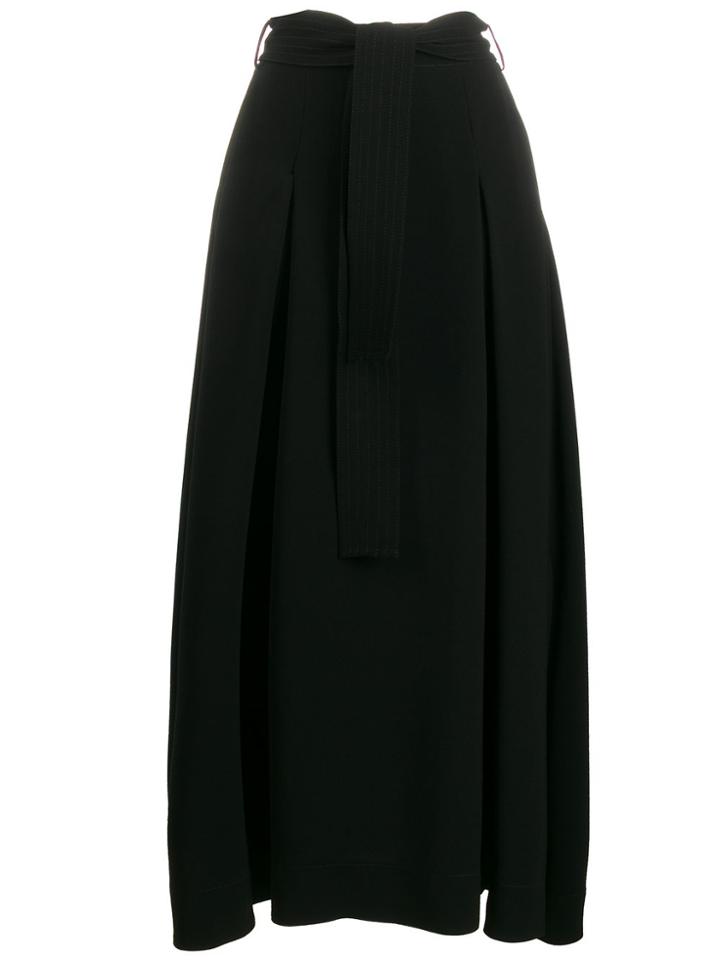 Talbot Runhof Belted Long Skirt - Black