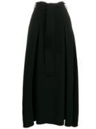 Talbot Runhof Belted Long Skirt - Black