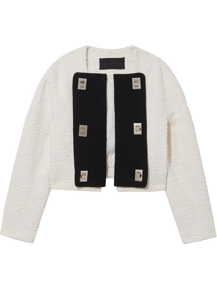 Proenza Schouler Contrast Panels Tweed Jacket - White