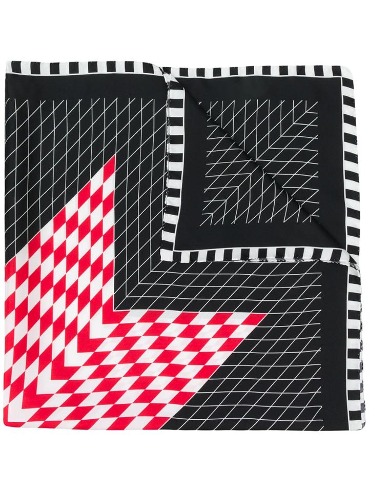 Haider Ackermann Printed Check Silk Scarf - Black