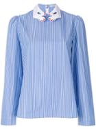 Vivetta - Striped Blouse - Women - Cotton - 38, Blue, Cotton