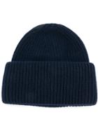 Golden Goose Deluxe Brand Ribbed Wool Beanie - Blue