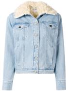 Frame Fur Lined Denim Jacket - Blue