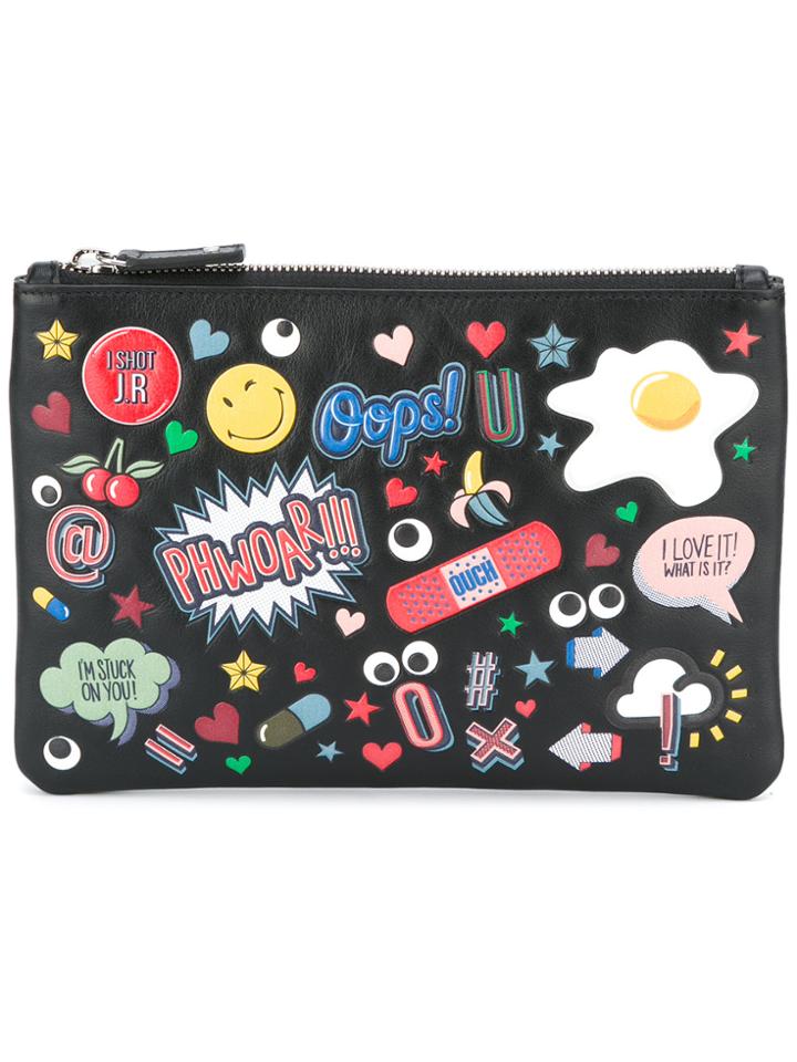 Anya Hindmarch Multi Printed Wallet - Black