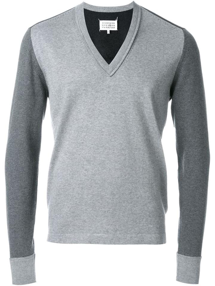 Maison Margiela Colour Block Jumper, Men's, Size: Xl, Grey, Cotton