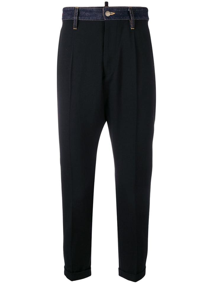 Dsquared2 Contrast Waistband Trousers - Black