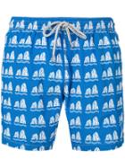 Capricode - Stone Print Swim Shorts - Men - Nylon - L, Blue, Nylon
