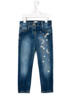Quis Quis Embroidered Star Jeans, Girl's, Size: 10 Yrs, Blue