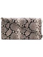 Htc Los Angeles Snakeskin-effect Clutch - Grey
