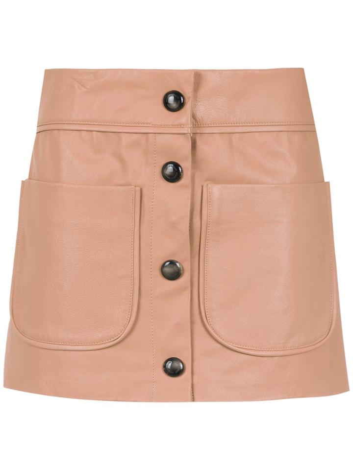 Andrea Bogosian Leather Skirt - Neutrals