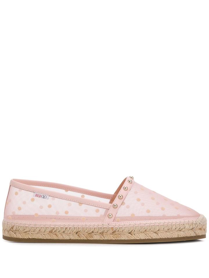 Red Valentino Polka-dot Mesh Espadrilles - Pink