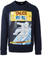 Love Moschino 'tales Of Love' Sweatshirt, Men's, Size: Large, Blue, Cotton/polyester