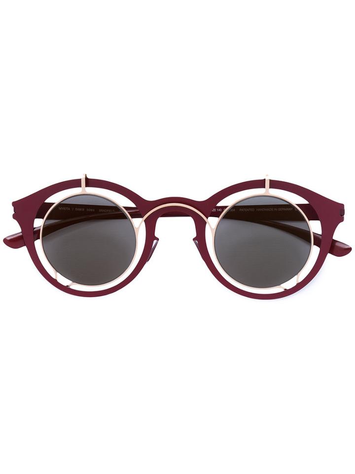 Mykita - 'siru' Sunglasses - Unisex - Stainless Steel - One Size, Red, Stainless Steel