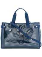Armani Jeans - Perforated Tote - Women - Plastic - One Size, Blue, Plastic