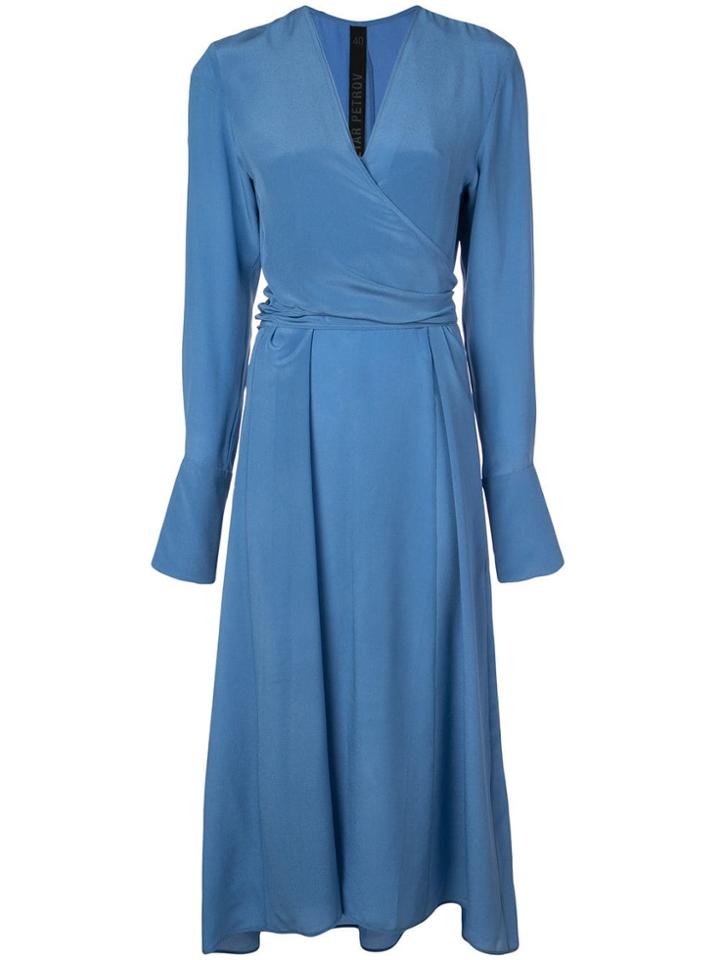 Petar Petrov V-neck Flared Dress - Blue