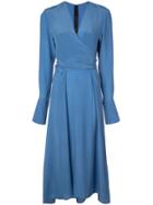 Petar Petrov V-neck Flared Dress - Blue