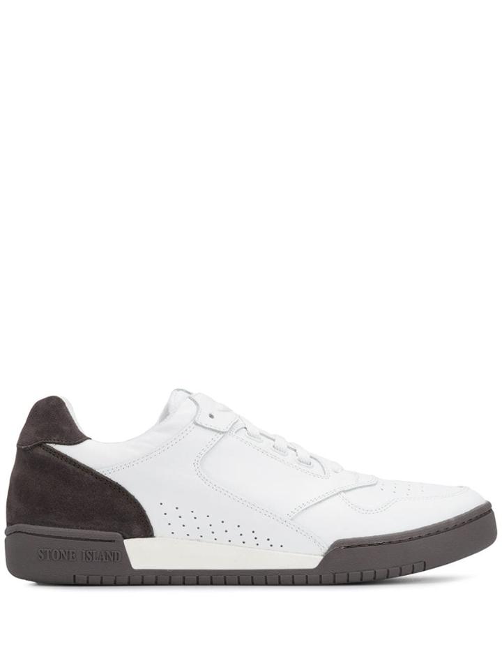 Stone Island Low Contrast Heel Sneakers - White