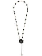 Chanel Vintage Camellia Long Necklace - Black