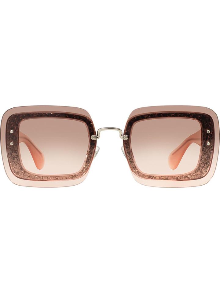 Miu Miu Eyewear Reveal Glitter Sunglasses - Pink & Purple