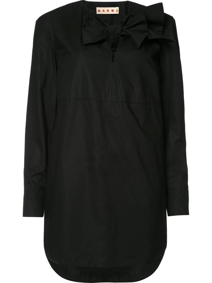 Marni Bow Detail Shirt Dress - Black