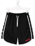 Diadora Junior Contrast Logo Shorts - Black