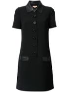 Michael Kors Shortsleeved Shirt Dress, Women's, Size: 6, Black, Virgin Wool