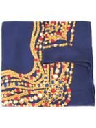 Chanel Vintage Beaded Chain Print Scarf, Women's, Blue