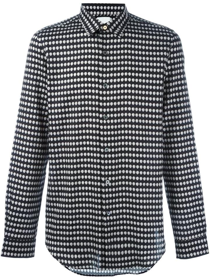 Paul Smith Printed Shirt, Men's, Size: Xl, Black, Cotton
