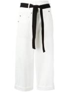 Brunello Cucinelli Cropped Trousers, Women's, Size: 40, White, Cotton/spandex/elastane