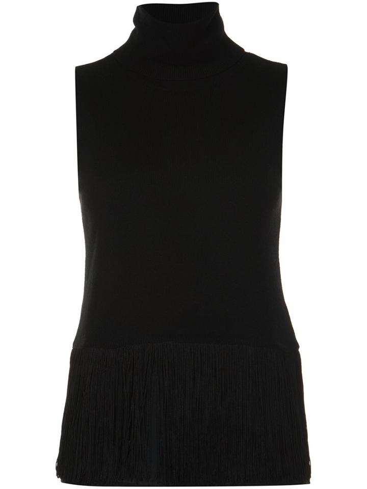 Magaschoni Sleeveless Roll Neck Knitted Top, Women's, Size: Small, Black, Cashmere