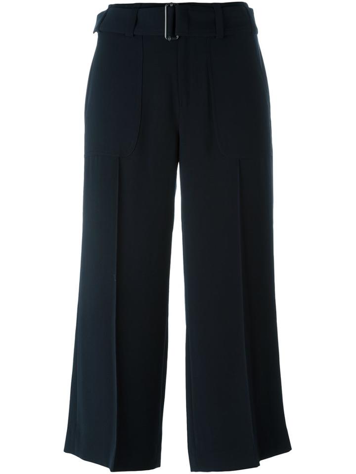 Vince Cropped Tailored Trousers, Women's, Size: Small, Blue, Polyester