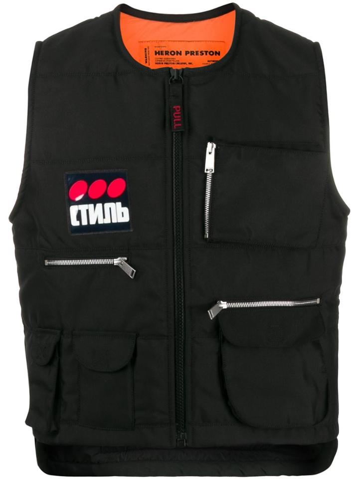 Heron Preston Padded Multi-pocket Vest - Black