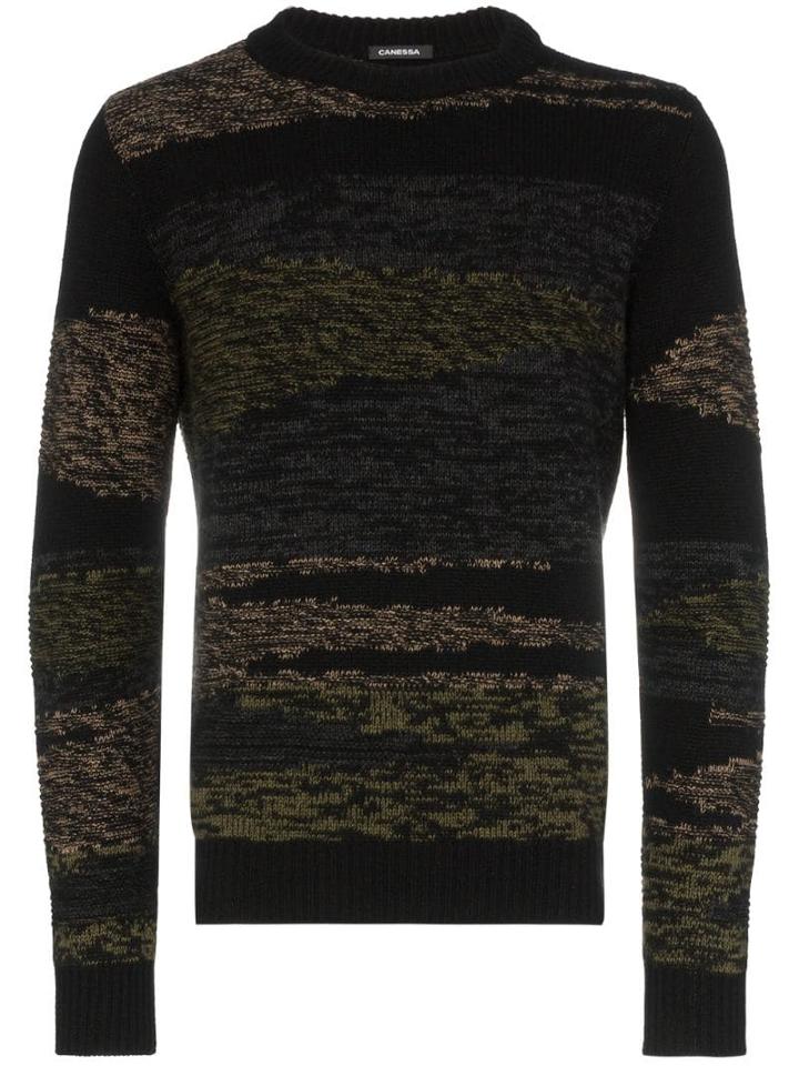 Canessa Striped Crew-neck Sweater - Brown