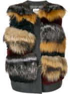 Max & Moi Panel Fur Gilet - Grey