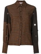 Chloé Embroidered Contrast Print Shirt - Brown
