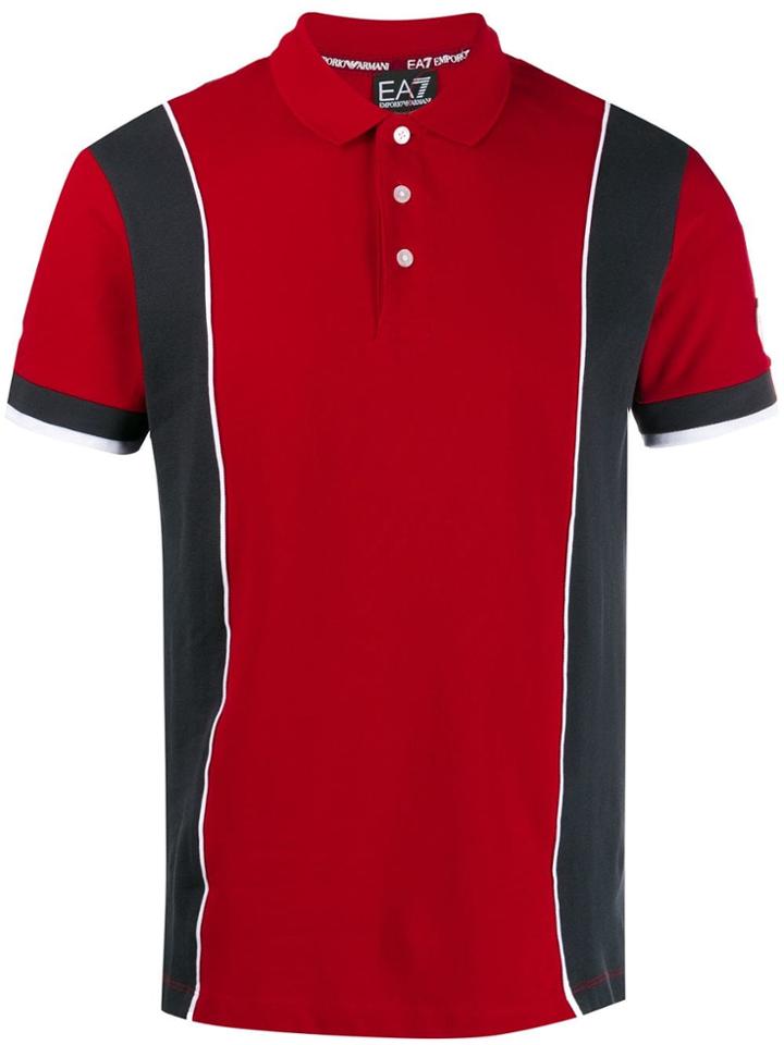 Ea7 Emporio Armani Colour-block Polo Shirt - Red