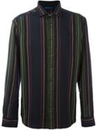 Etro Striped Shirt, Men's, Size: 40, Blue, Cotton/wool