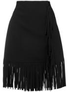 Msgm Short Fringe Skirt - Black