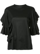 Ellery Jeremiah Ruffle Cut-out T-shirt - Black