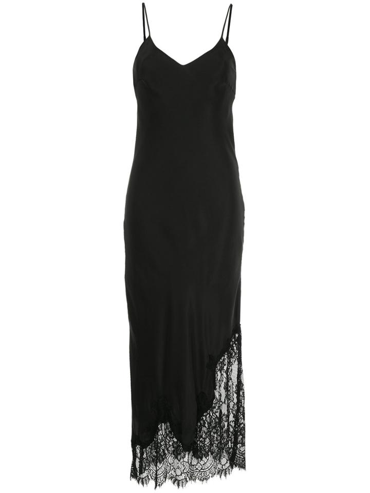 Gold Hawk Lace Insert Dress - Black