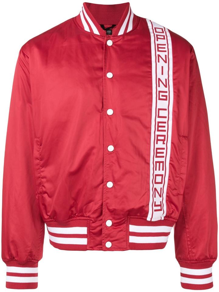 Opening Ceremony Logo Stripe Bomber Jacket - Red