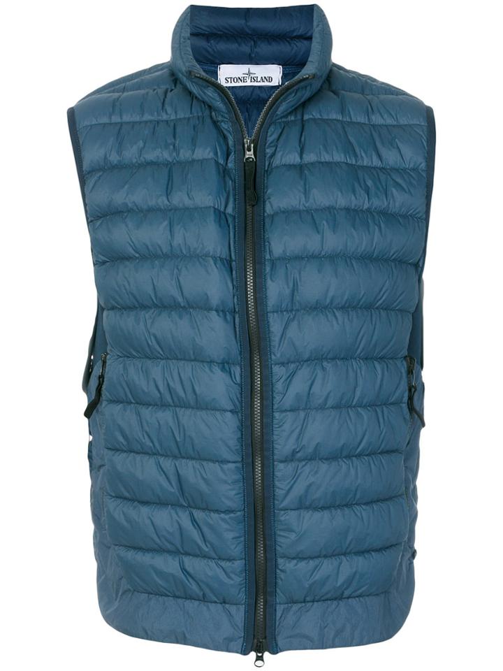 Stone Island Padded Zipped Gilet - Blue