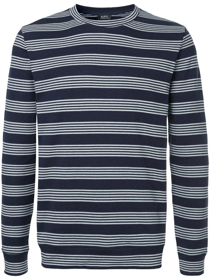 A.p.c. Striped Long-sleeved T-shirt - Blue