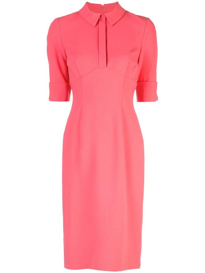 Black Halo Fitted Shirt Dress - Pink