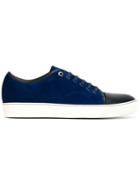 Lanvin Contrasted Toe Cap Sneakers, Men's, Size: 8, Blue, Leather/rubber