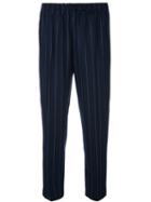 Twin-set Cropped Pinstripe Trousers, Women's, Size: Xs, Blue, Polyamide/spandex/elastane/wool