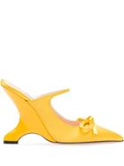 Prada Structured Wedge Pumps - Yellow