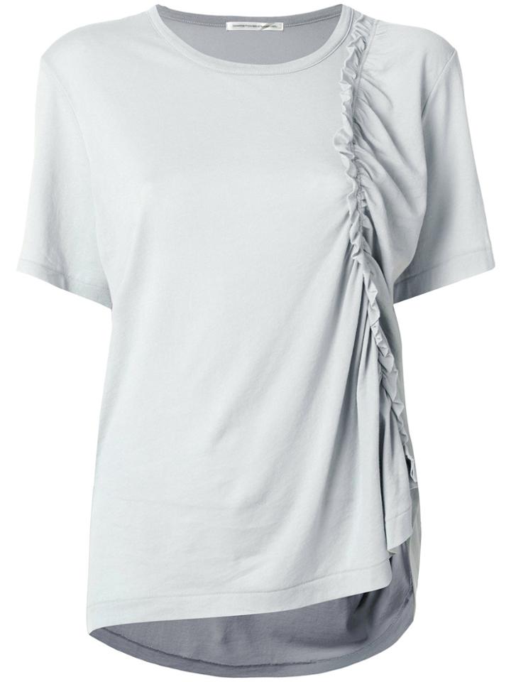 Y's Short Sleeved Ruffle T-shirt - Grey