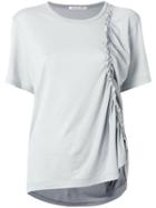 Y's Short Sleeved Ruffle T-shirt - Grey