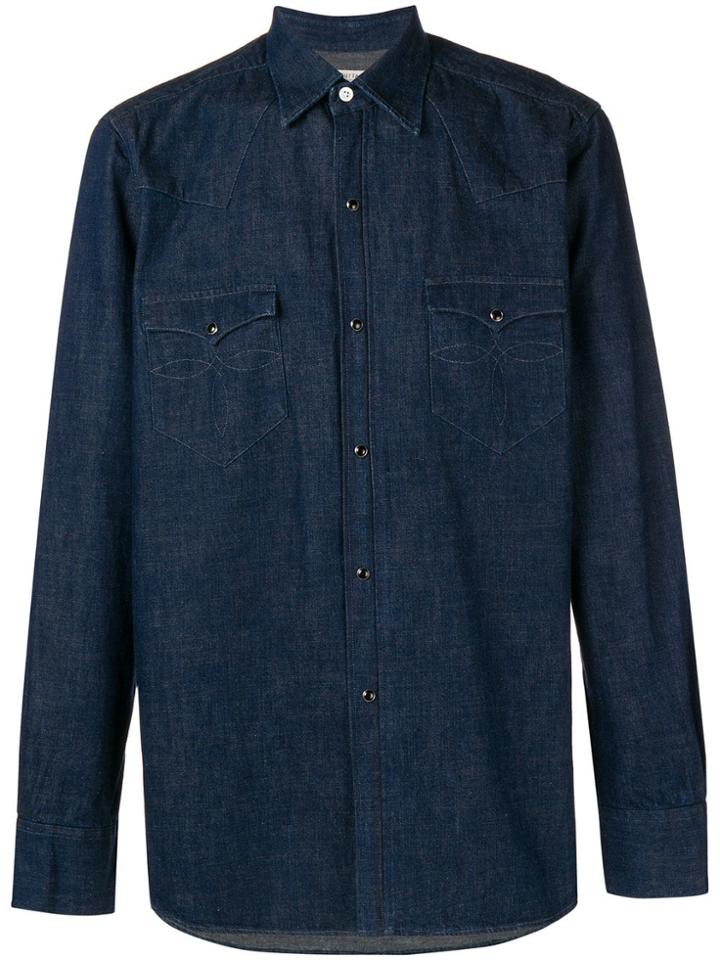 Bagutta Chest Pocket Denim Shirt - Blue